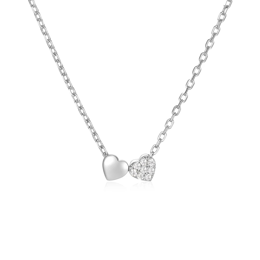 DOUBLE HEAERTS SMOOTH NECKLACE