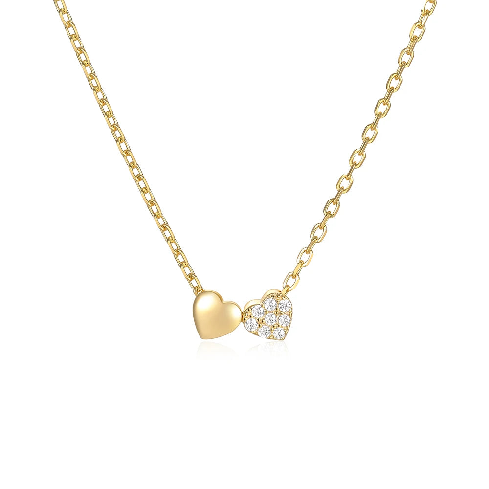 DOUBLE HEAERTS SMOOTH NECKLACE