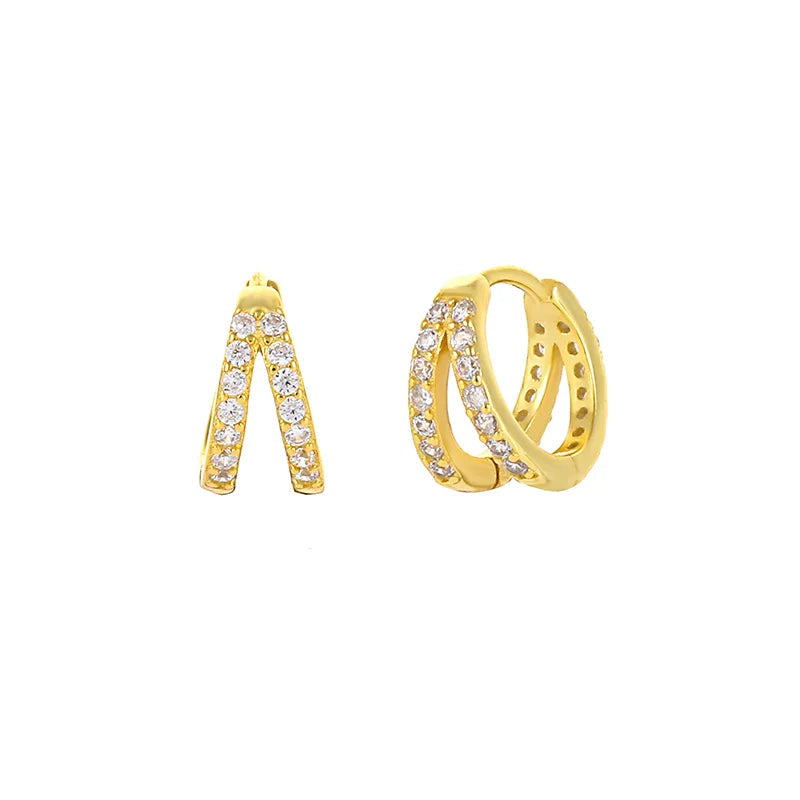 DOUBLE LAYER GLOSSY EARRINGS