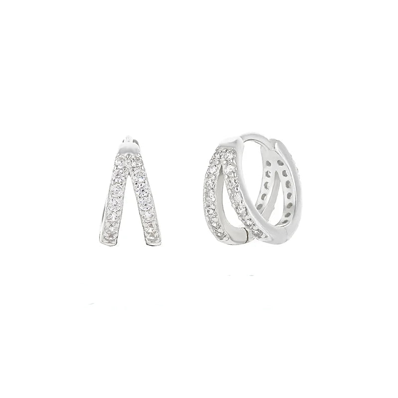 DOUBLE LAYER GLOSSY EARRINGS