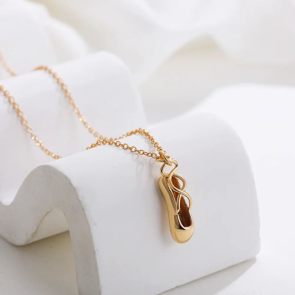 DAINTY BALLET SHOE NECKLACE
