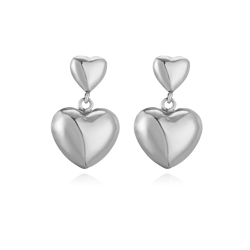 BOW HEART EARRINGS