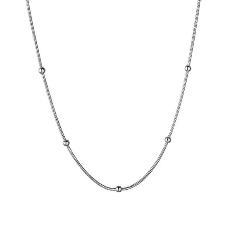 ROUND BEADS CHARM NECKLACE