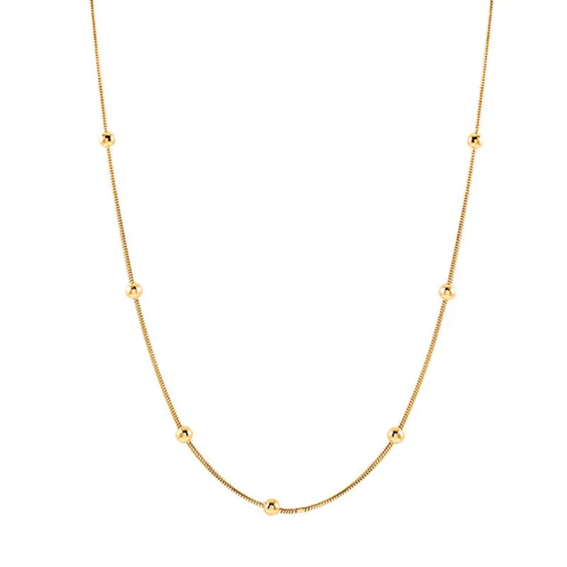 ROUND BEADS CHARM NECKLACE