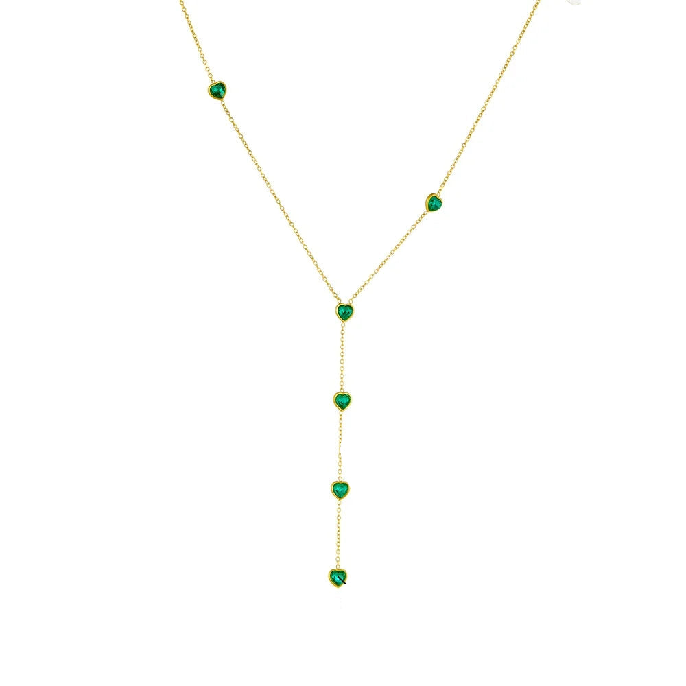 HEART SHAPED LONG FRINGE NECKLACE