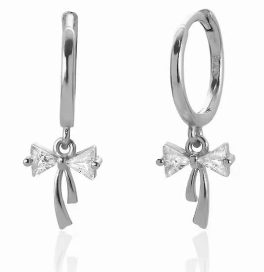 BOW HUGGIE EARRINGS