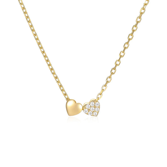 DOUBLE HEAERTS SMOOTH NECKLACE