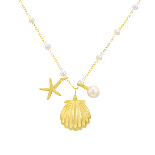STARFISH SHELL PEARL NECKLACE