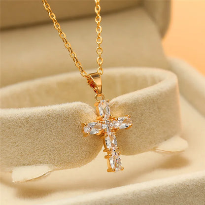 CUTE CROSS PENDANT NECKLACE