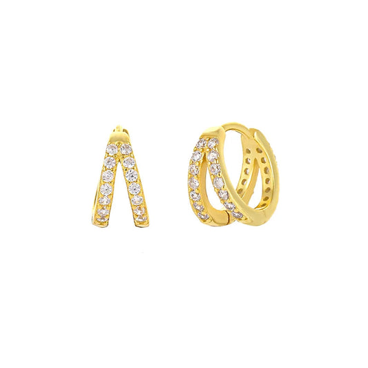 DOUBLE LAYER GLOSSY EARRINGS