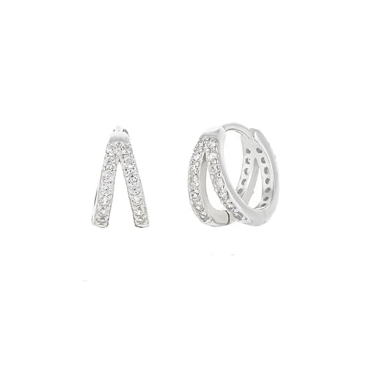 DOUBLE LAYER GLOSSY EARRINGS