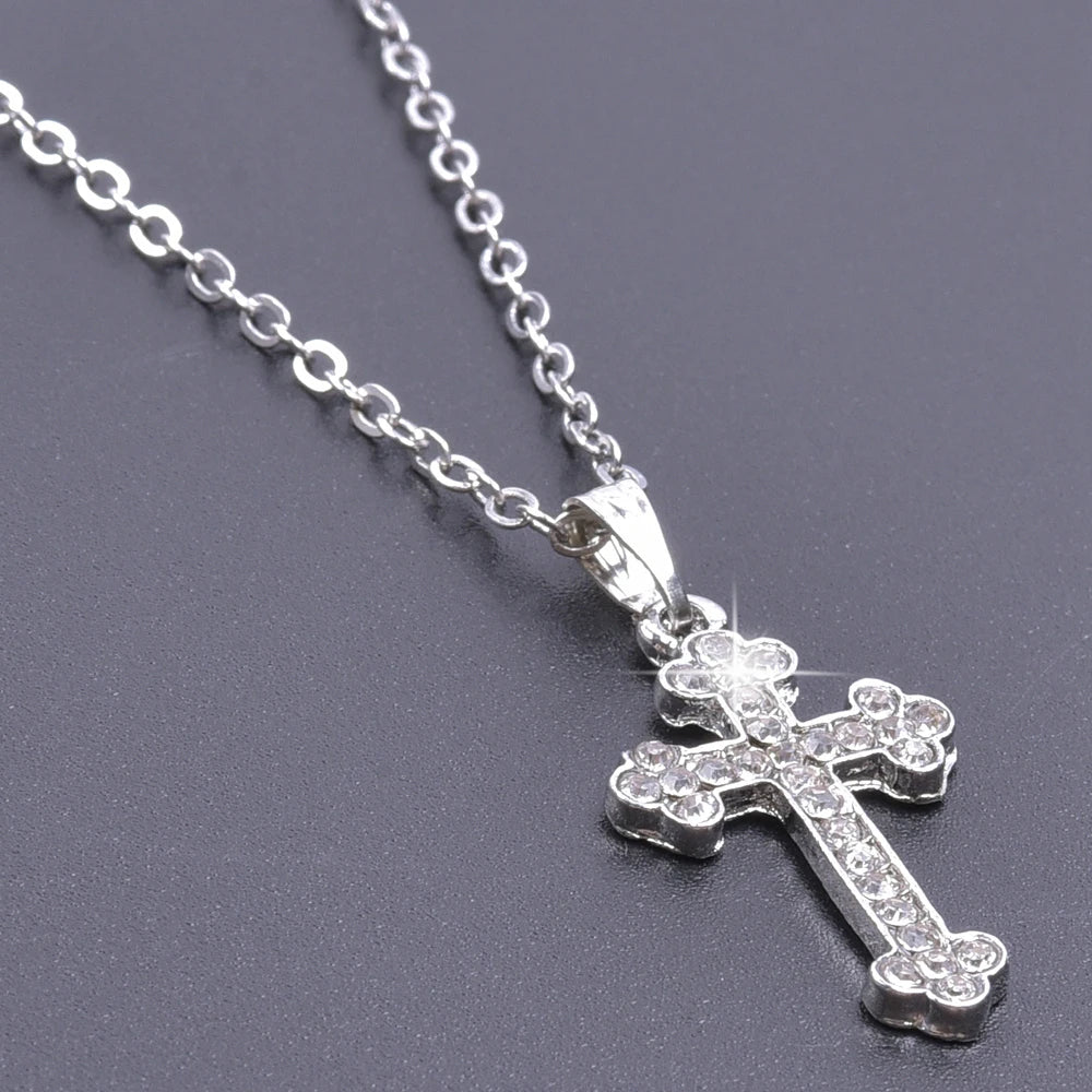 RHINESTONE CHRIST CHRAM NECKLACE
