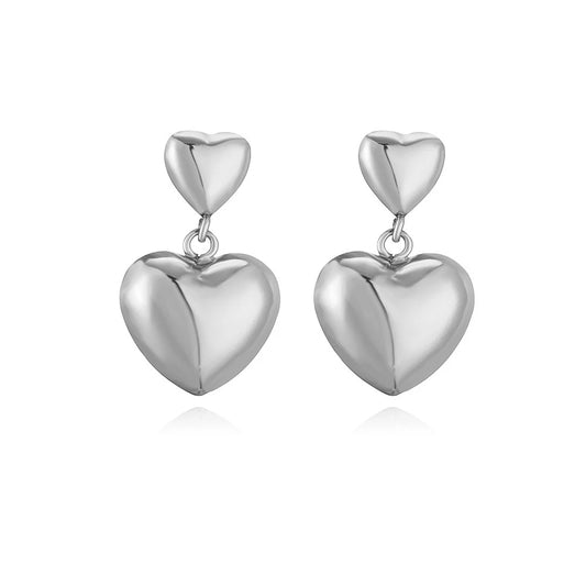 BOW HEART EARRINGS