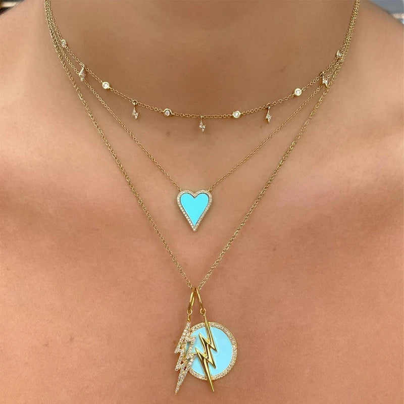 HEART STONE CALVICLE NECKLACE