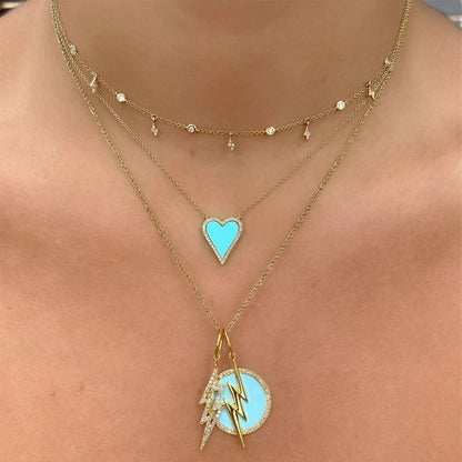 HEART STONE CALVICLE NECKLACE