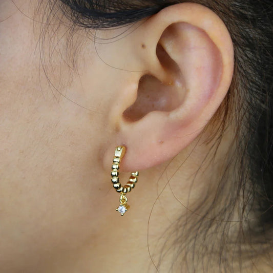 TINY ROUND DANGLE EARRINGS