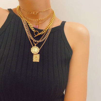 7PCS CHARM LAYERED NECKLACE
