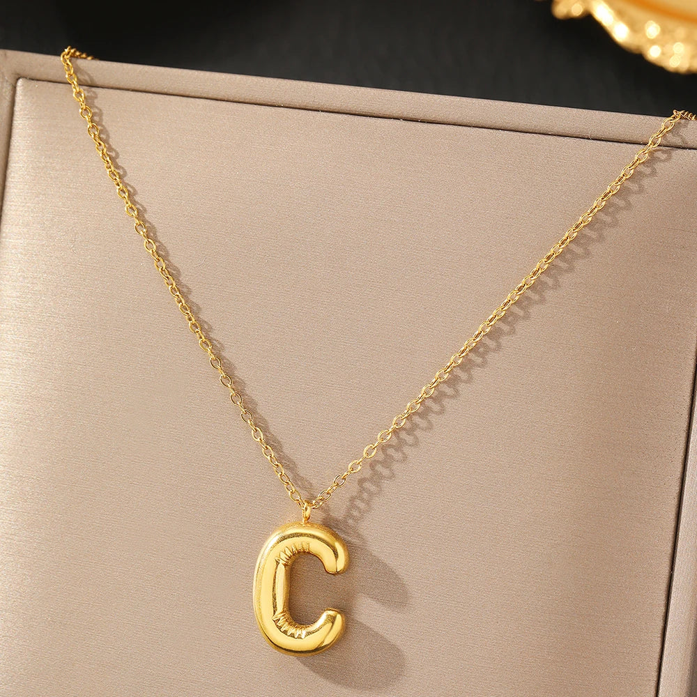 HOLLOW LETTER NECKLACE