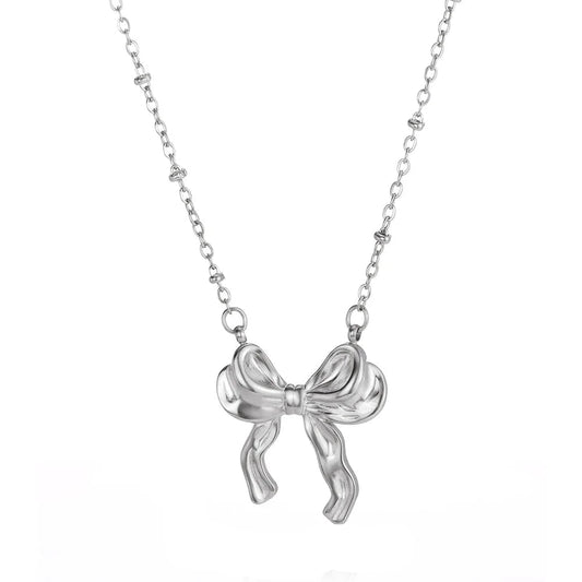 TINY DAINTY BOW NECKLACE