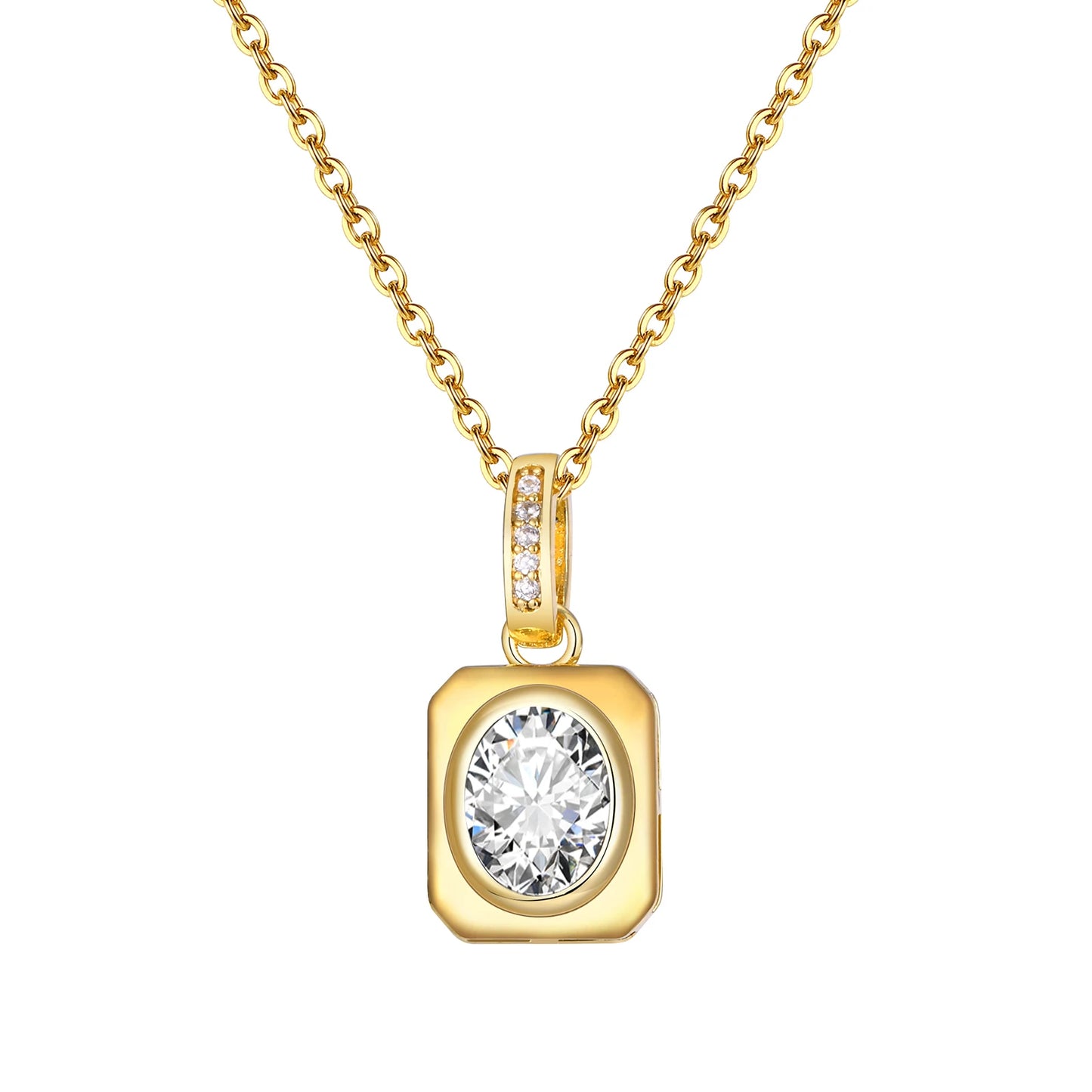 OVAL CUBIC STONE NECKLACE