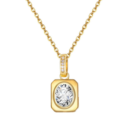 OVAL CUBIC STONE NECKLACE