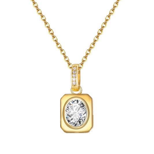 OVAL CUBIC STONE NECKLACE