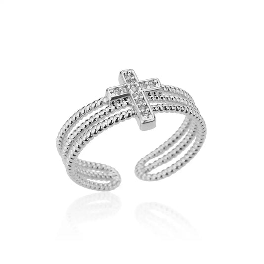 CROSS ZIRCON RING