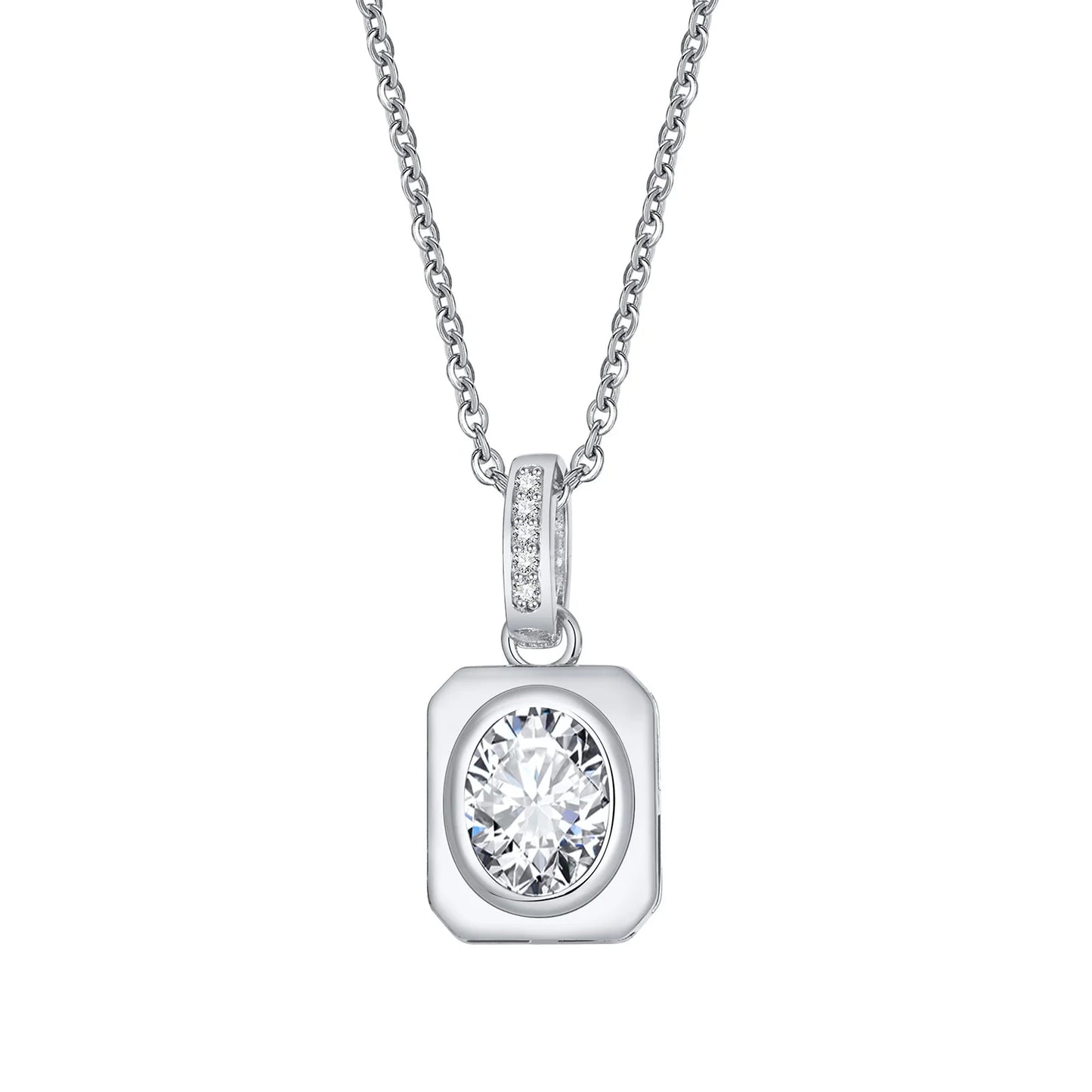 OVAL CUBIC STONE NECKLACE