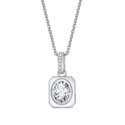 OVAL CUBIC STONE NECKLACE
