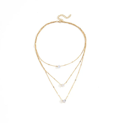 3PCS LOVE HEART STONE NECKLACE