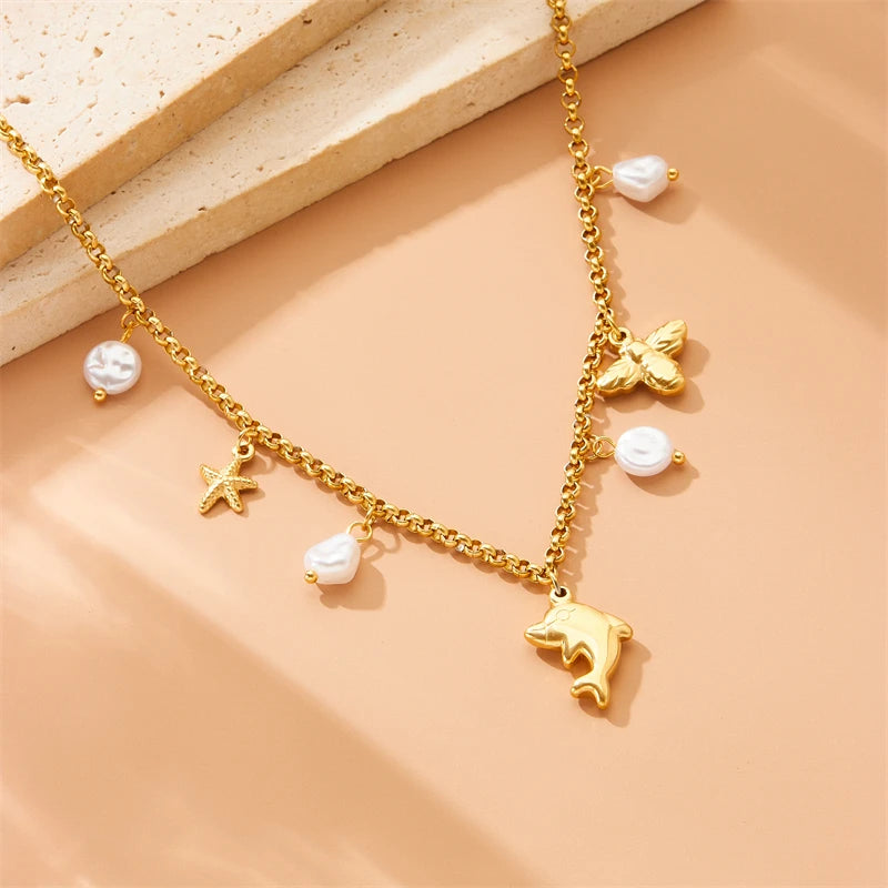 DOLPHIN PEARL NECKLACE
