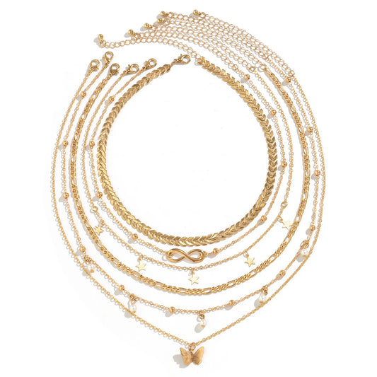 6PCS BOHO PEARL NECKLACE
