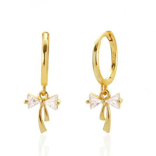 BOW HUGGIE EARRINGS