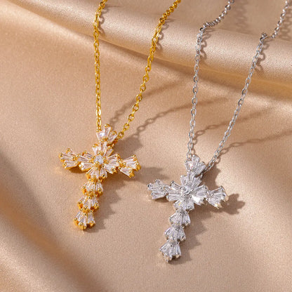 CUBIC CROSS NECKLACE