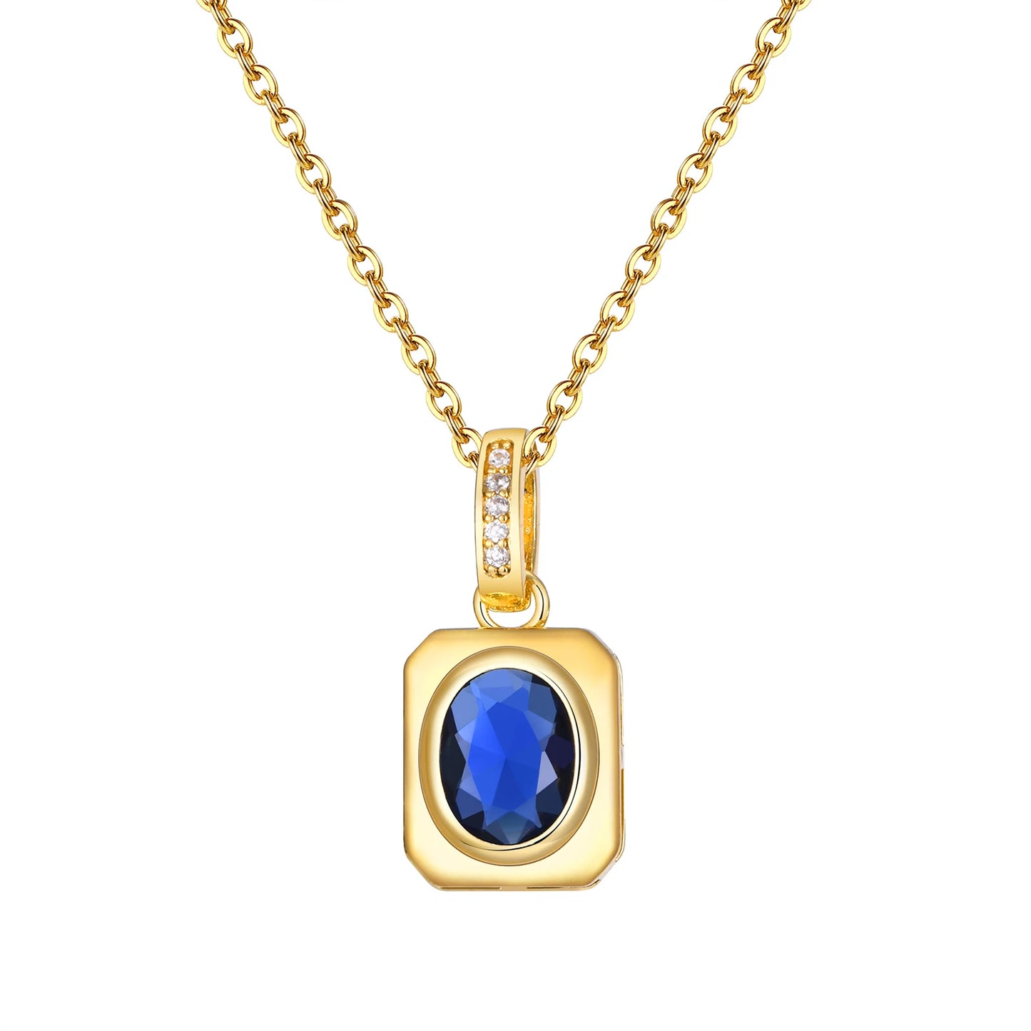 OVAL CUBIC STONE NECKLACE