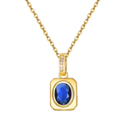 OVAL CUBIC STONE NECKLACE