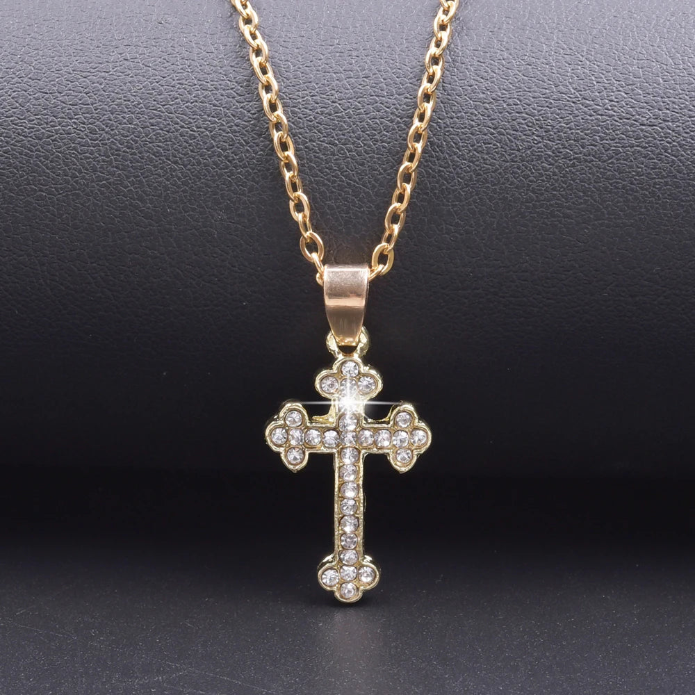 RHINESTONE CHRIST CHRAM NECKLACE