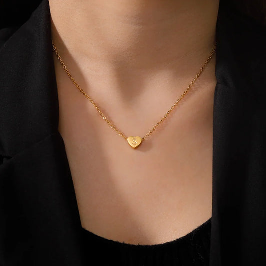 HEART LETTER NECKLACE