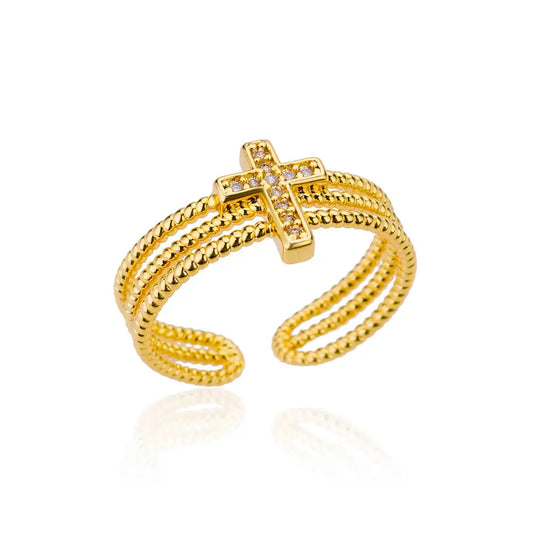 CROSS ZIRCON RING