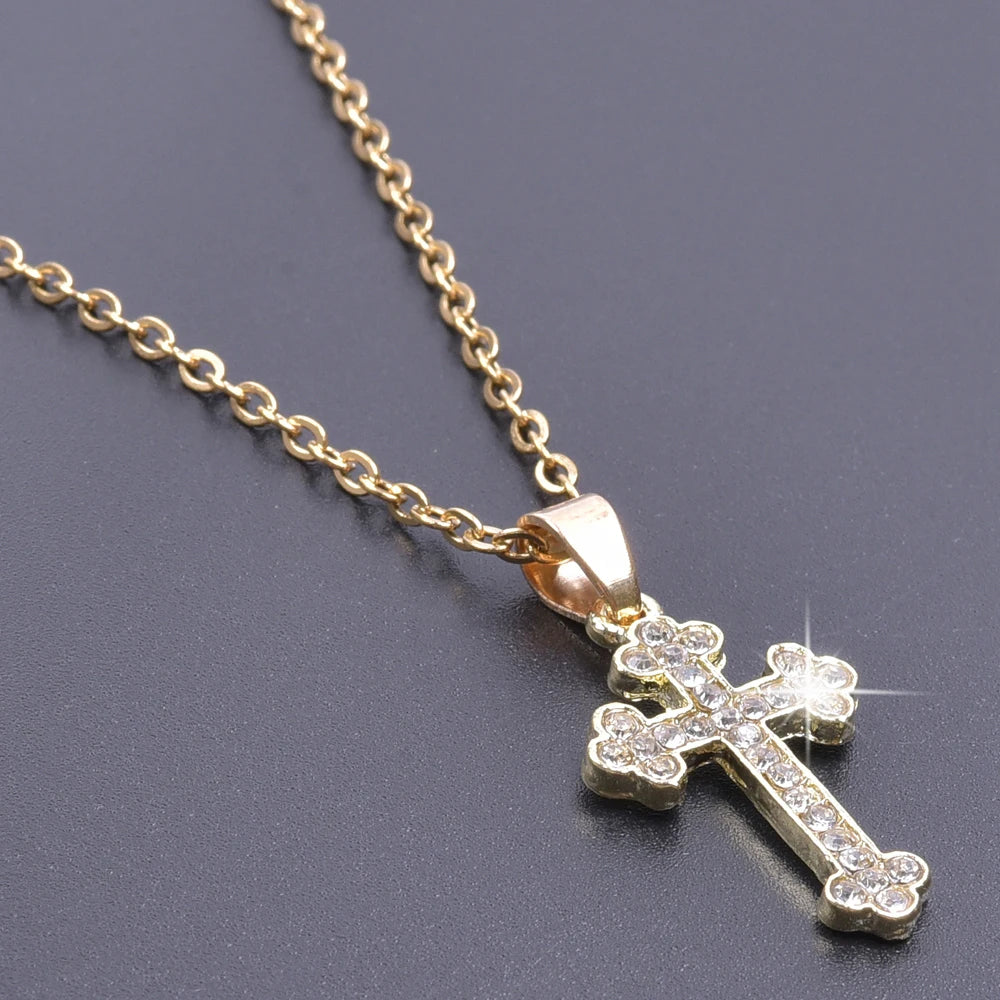 RHINESTONE CHRIST CHRAM NECKLACE
