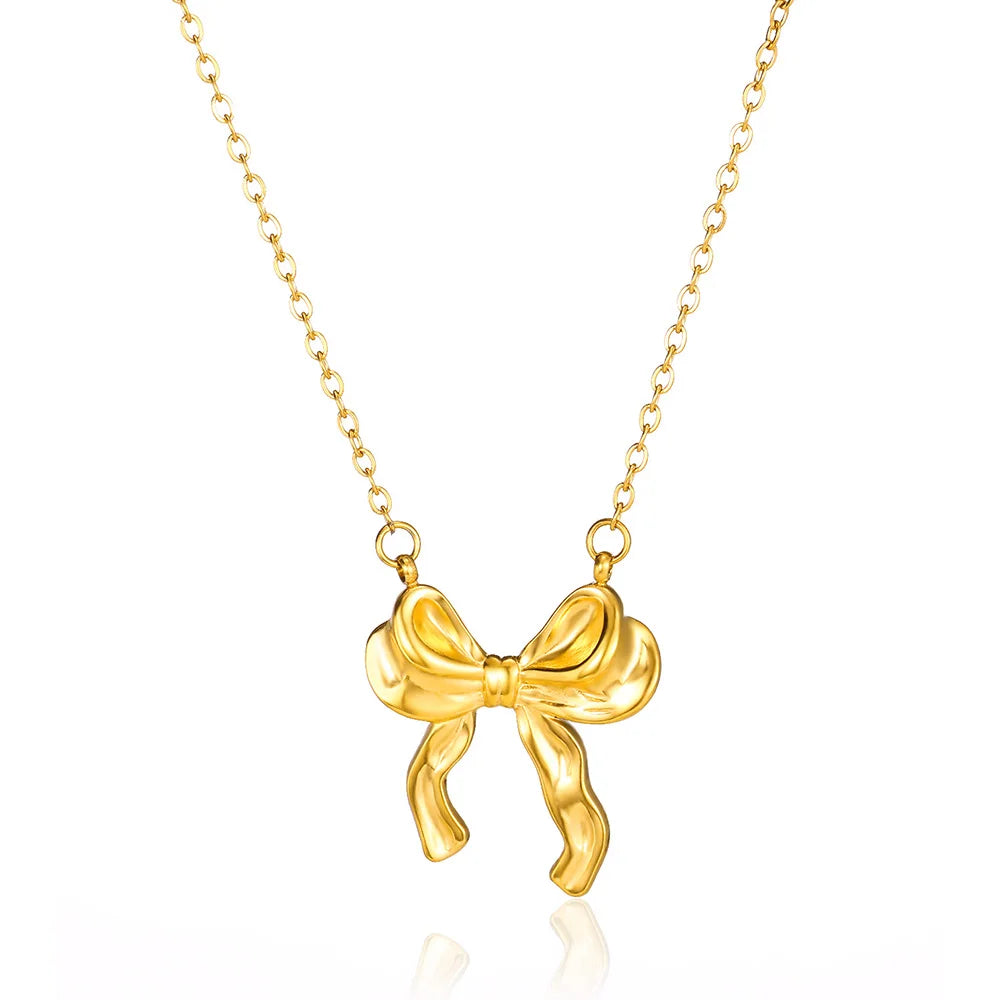 TINY DAINTY BOW NECKLACE