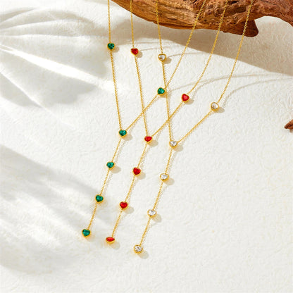 HEART SHAPED LONG FRINGE NECKLACE