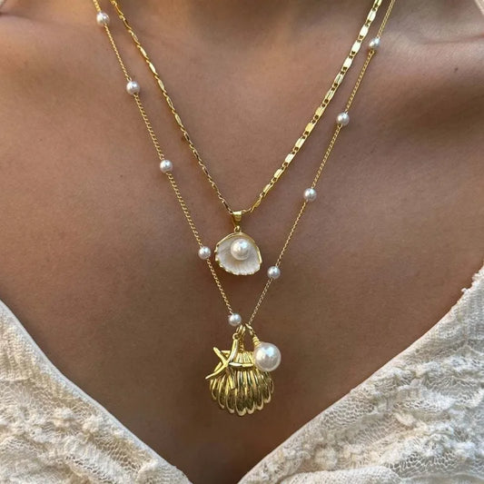 SEASHELL PAERL NECKLACE