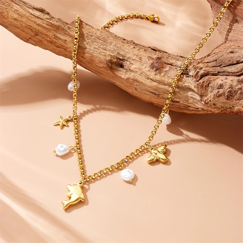 DOLPHIN PEARL NECKLACE