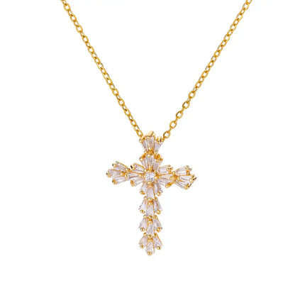 CUBIC CROSS NECKLACE