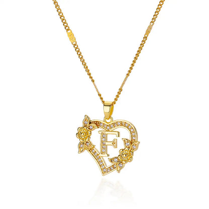 HEART INITIAL LETTER NECKLACE