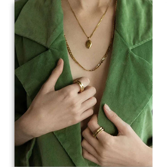DOUBLE LAYER CHUNKY RING