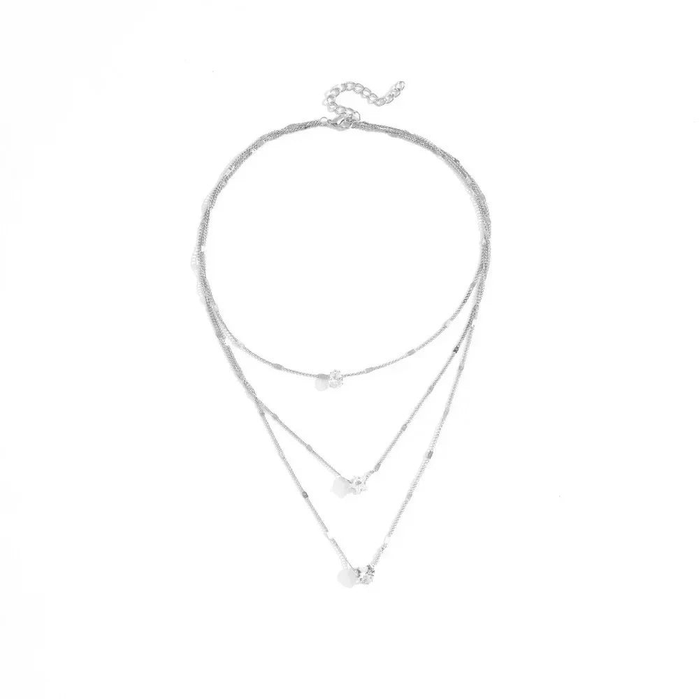 3PCS LOVE HEART STONE NECKLACE